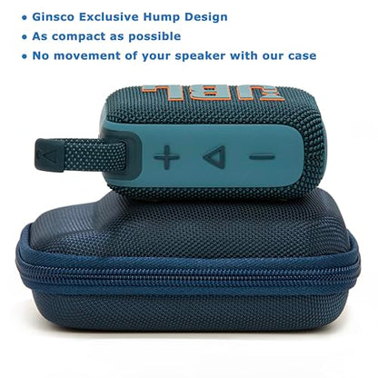Ginsco Case for JBL Go 4 - Ultra-Portable, Waterproof and Dustproof Bluetooth Speaker, for Go 3 - Mini Bluetooth Speaker, Travel Carrying Case Hard Shell Cases with Detachable Strap (Blue) - color: Blue