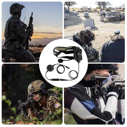 Retevis Walkie Talkie Tactical Headset with Mic,Can Be Worn Inside Helmet