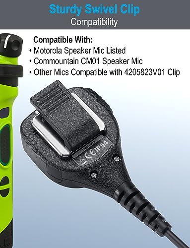 commountain Speaker Mic Clip for Motorola Mic PMMN4025 PMMN4013 PMMN4071A | 2 Pack, Also Fits Mics PMMN4025A PMMN4050A PMMN4062A PMMN4045B PMMN4051 PMMN4013A PMMN4029A PMMN4073 4205823V01