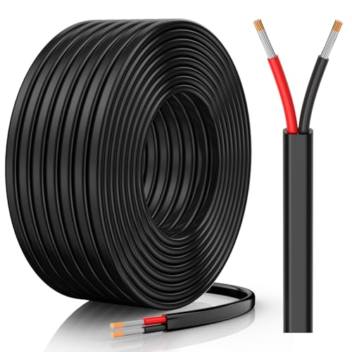 CONEPY 16게이지 와이어, 16 AWG 2 컨덕터 자동차 와이어, 16/2 케이블, 9.1m(30피트) | 무산소 주석 도금 구리 16 AWG 와이어, 자동차, 해양, 태양열, RV, 조명용 PVC 절연 유연한 12V 2 와이어 케이블 - size: 30피트, style: 16AWG