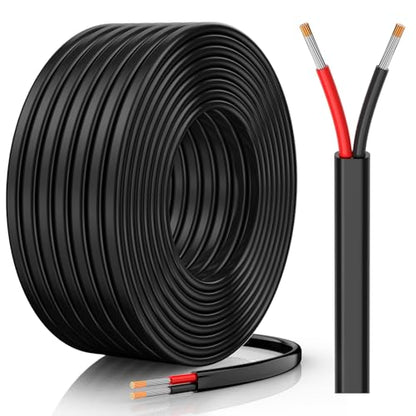 CONEPY 16게이지 와이어, 16 AWG 2 컨덕터 자동차 와이어, 16/2 케이블, 9.1m(30피트) | 무산소 주석 도금 구리 16 AWG 와이어, 자동차, 해양, 태양열, RV, 조명용 PVC 절연 유연한 12V 2 와이어 케이블 - size: 30피트, style: 16AWG