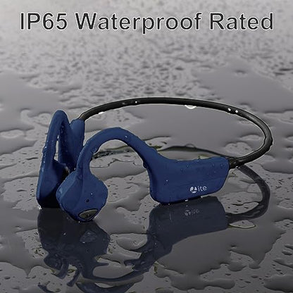 Bluetooth Headphones Waterproof Bone Conduction Headset Open Ear Earphones Blue Headset with mic, Bluetooth Headset with mic - color: Blue