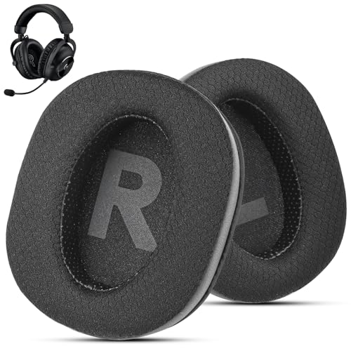 Fabric Earpads for Logitech G Pro X Headphones - Black - color: Black