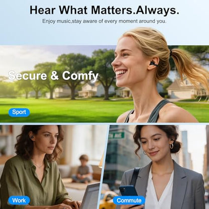 Clip On Pixel Earbuds Wireless Open Ear Headphones for Google Pixel 10a,10 | Pro XL/Fold,10Pro,10,9a,9 Pro XL/Fold,9Pro,9,8a,8Pro,8,7a,7Pro,7,6,5a,5,4a,4XL,Sports Open Ear Buds Clip on Wireless Earbuds - color: Pure Black