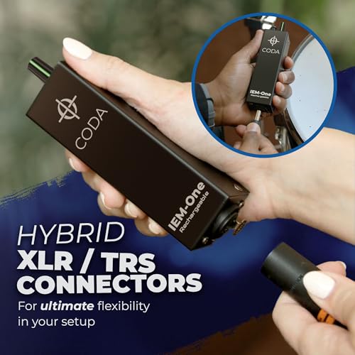 Wired in-Ear Monitor Amplifier - Single Channel Rechargeable Headphone Amp | USB-C, LED Volume Knob, XLR/TRS Inputs, Rechargeable AAA Batteries, Personal IEM Amp by CODA - size: Single Channel Rechargeable