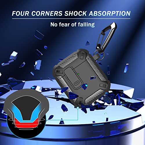 RFUNGUANGO for AirPods 2 Case Carbon Fiber Series, Black - color: A-CF-Black, size: AirPods 2 Case