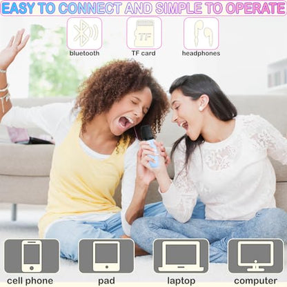 Mini Karaoke Machine for Kids & Adult, 4-12 Years Old Girls Christmas Birthday Gift, Karaoke Toys Gifts for Girls Ages 4, 5, 6, 7, 8, 9, 10, 12 +Year Old Birthday Party Beige - color: Beige
