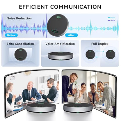 Tenveo MagiCall Pro Bluetooth Conference Speakerphone, Bluetooth/Dongle/USB, 8 AI Noise-Canceling Microphones, 360° Voice Pickup, 18H Talk Time, Compatible with Zoom, Teams & OBS, for 12–15 People