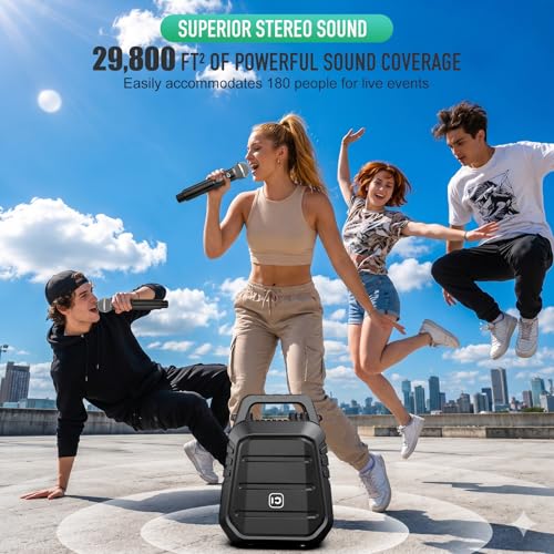 SHIDU 100W Powerful Voice Amplifier with 2 Wireless Microphones