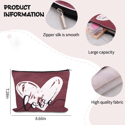 Anniversary Travel Makeup Bag Pouch Valentines Day Gifts for Womens Her Ladies Love Cosmetic Case Bag Heart Toiletry Bags Pouch Romantic Gf Graduation Gifts for Girlfriend Fiancee Wife Birthday Gift - color: Anniversary Travel Makeup Bag Pouch