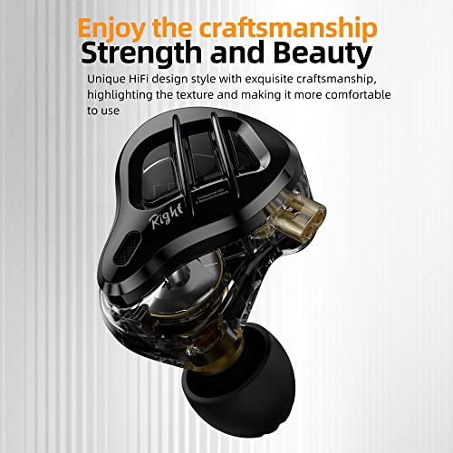 KZ ZAR in-Ear Monitor 7BA+1DD Earbud Headphones IEM | Noise Isolation, Clear in All Frequency Stereo Comfort-fit in Ear Headphones for Audio Engineers, Musicians(Nomic)
