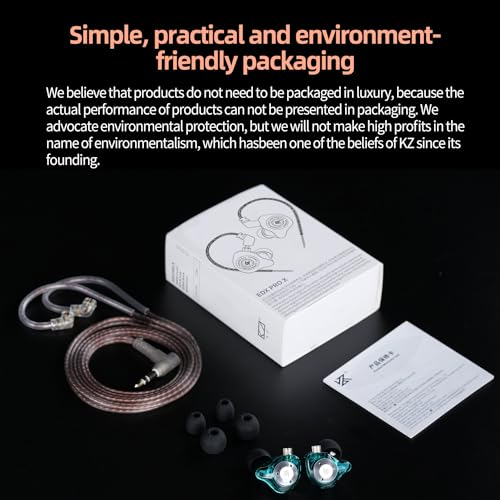 KZ EDX Pro X in Ear Monitor Headphones, HiFi Stereo IEM, Dynamic Driver Earphones with Detachable Cable, Deep Bass Noise Isolating Earbuds for Singers Musicians Drummers Audiophile (MIC, Grey) - color: Grey, style: MIC