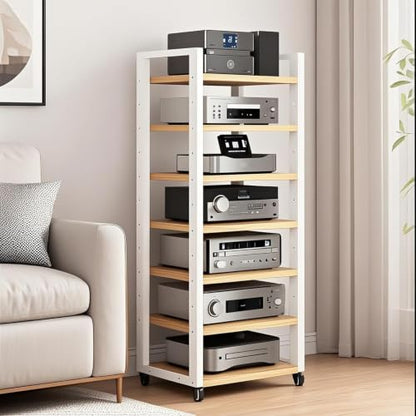 7-Tier Heavy Duty Audio Component Rack, Stereo Rack AV Media Stand Cabinet - color: A