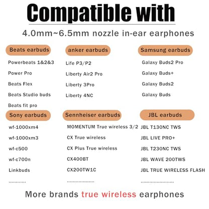 Universal Silicone Replacement Ear Tips/Oval Earbuds Tips for 4mm-7mm LMS | 6 Pairs Rubber Tips Secure Fit & Noise Isolation, White - color: Oval-White