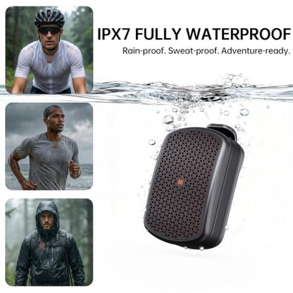 M1 Clip-on Speaker, Black | Magnetic, IPX7 Waterproof, TWS - color: Black