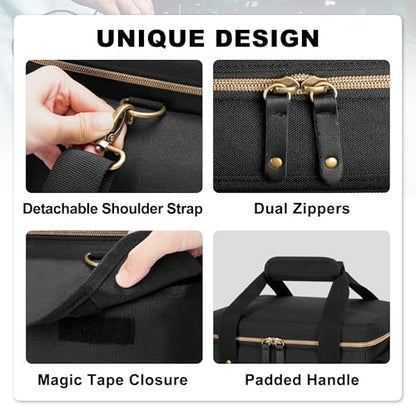 Damero DJ Cable File Bag with Detachable Dividers and Shoulder Strap | Small Gig Cable Bag for Cords, DJ Gear, Sound Instrument and Accessories
