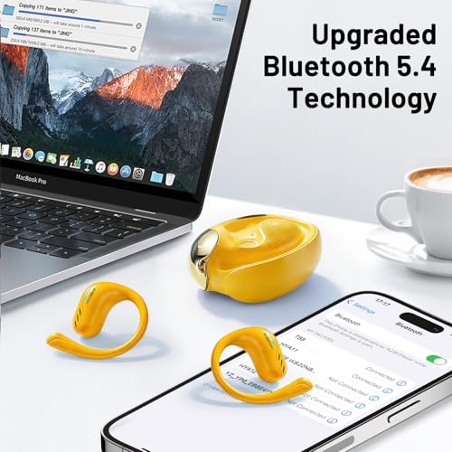 Transformers Open Ear Headphones Wireless Bluetooth 5.4, Hanging Earbuds with Earhooks, IPX5 Waterproof for Trainning Running Workout