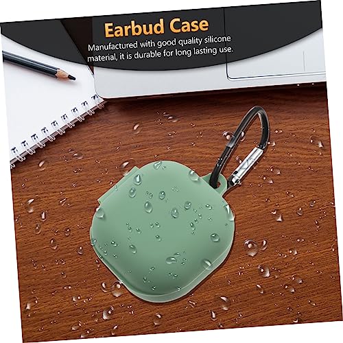 Silicone Earbud Case for Durable Protective Cover with Charging Water-Resistant Design Includes Carabiner and Bag Packaging Matcha Green - color: Green