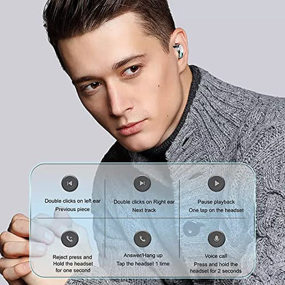 M41 Bluetooth Ear Buds, True Wireless Earbuds 120Hrs Playback with 1200mAh Battery, IPX7 Waterproof Bluetooth Earphones for Android, iPhone, PC, Laptop (Black) - color: Black