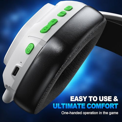 Wireless Gaming Headset for PS5, PS4, Switch, PC, Mac, Ultra-Low Latency 2.4GHz Dongle & Bluetooth 5.4, Gaming Headphones with Mic, Comfortable Earpads, Long Battery Life, 50mm Stereo Drivers