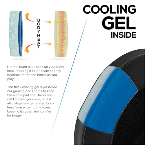 Hybrid Earpads for Skullcandy Crusher Wireless, Hesh 3/ANC/EVO, Venue ANC & More. Cooling Gel Gaming Cushions with Super Soft Fabric & Thick Memory Foam - By Brainwavz
