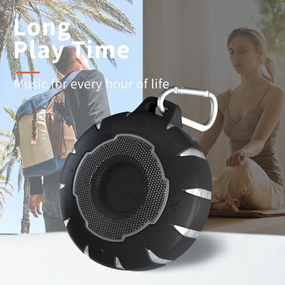 HEYSONG Waterproof Shower Bluetooth Speaker, Durable & Portable with Clear Sound, Ideal for Shower, Pool, Beach & Kayaking – Great Gift for All Ages - color: Black