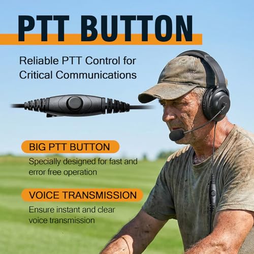 Renastar Overhead Earpiece with Boom Mic K1 Plug Two Way Radio Headset for Kenwood 2Pin Baofeng UV-5R UV-82 UV-82HP BF-888S BF-F8HP AR-152 AR-5 Arcshell Retevis RT17 RT18 RT19 RT21 RT22 RT27 RT68 RB26