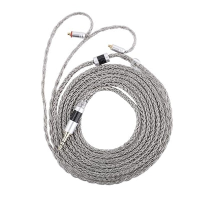 Linsoul Tripowin Zonie 16 Core Silver Plated IEM Cable, 2m Length | Extended Earbud Cord, HiFi Wired Earbuds Earphone Cable, in Ear Monitor Wire for Audiophile Musician, MMCX - style: MMCX