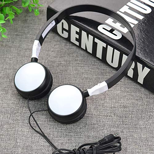 Foldable HiFi Audio Bass Wired Headset Gaming Headphone Over Ear Stereo Wired Headphones for 3.5mm Phone/Tablet Black - color: Black
