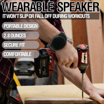 Frewico X10 Wearable Bluetooth Speaker Watch with Open-Ear Safety | Features IP45 waterproof wrist speaker, TF card player, mic, and music RGB lights for cycling, running, or job sites.