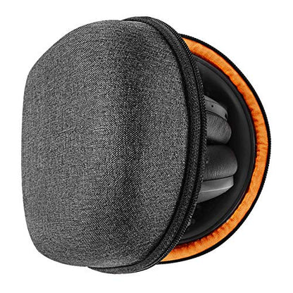 Geekria Shield Headphones Case Compatible with JLab Go Lux ANC, V-Moda Crossfade 3 and More, Replacement Hard Shell Travel Carrying Bag with Cable Storage (Dark Grey)