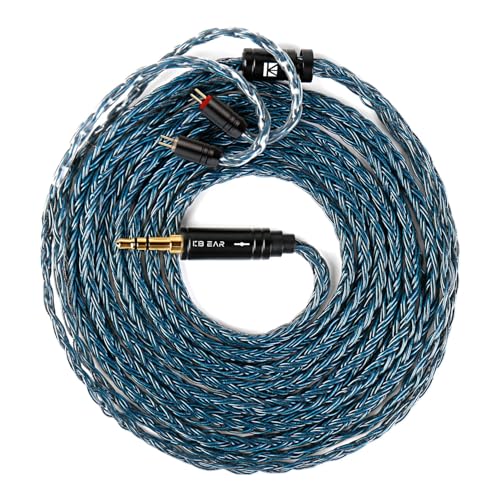 keephifi 5ft 2 Pin IEM Cable, KBEAR ST16-Max 1.5m in Ear Monitor Cable Earbud Wire, 16-Strand SPC HiFi Headphone Cable for Truthear x Crinacle Zero?Moondrop Blessing 3, Kiwi Orchestra Lite etc - color: BlueBlack, style: 3.5 2PIN