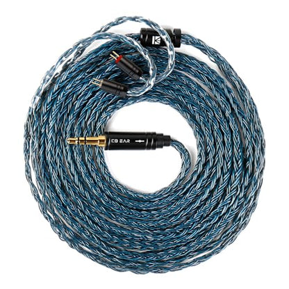 keephifi 5ft 2 Pin IEM Cable, KBEAR ST16-Max 1.5m in Ear Monitor Cable Earbud Wire, 16-Strand SPC HiFi Headphone Cable for Truthear x Crinacle Zero?Moondrop Blessing 3, Kiwi Orchestra Lite etc - color: BlueBlack, style: 3.5 2PIN
