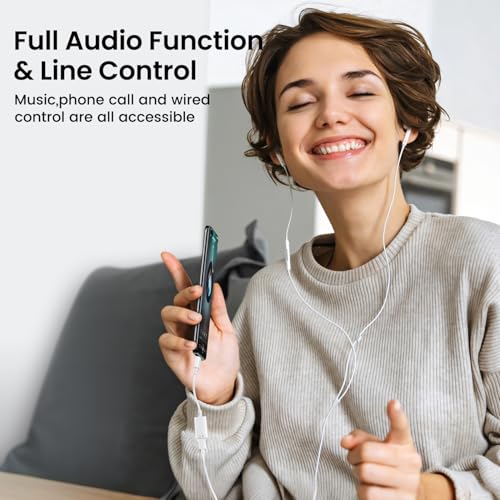 USB C to Lightning Headphone Audio Adapter, USB C Male to Lightning Female Earbuds Audio Adapter Compatible with iPhone 17/16/16e/15 Plus/Pro/Max, iPad Pro, iPad Air 6/5, MacBook (No Charge)[2 Pack] - color: 2Pcs-White