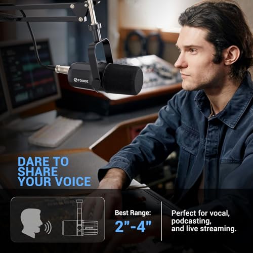 XLR Dynamic Microphone for Vocal Recording, Podcasting, Gaming, Live Streaming&Broadcasting, All Metal Cardioid Mic, Voice-Isolating Technology, with Boom arm SL40X+ - style: SL40X with Boom Arm