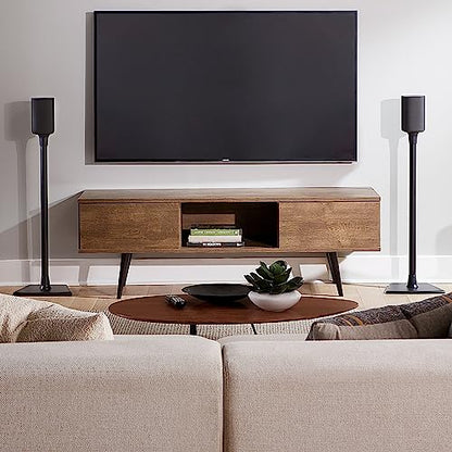 SANUS Speaker Stands for Roku Wireless - Fixed Height Speaker Stands Pair Designed Exclusively for Roku Soundbar & Sound System - Includes Carpet Spikes & Rubber Pads