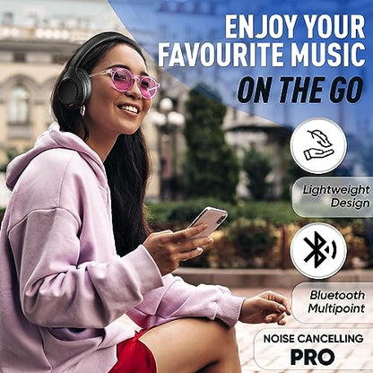 Philips Wireless Headphones Noise Cancelling, Stereo Over Ear Wireless Headphones with Removable Mic, Bluetooth Headset with Microphone, Lightweight and Touch Control, 55 Hours Playtime - style: Noise Canceling-Mic