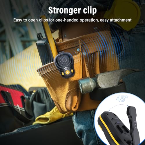 Wearable Bluetooth Speaker, Clip-On Speaker with Mic, IP56 Waterproof | 18H Battery Life, Hands-Free Music & Calls, Outdoor Adventure Ready, Lightweight Wearable Design - color: Black and Yellow