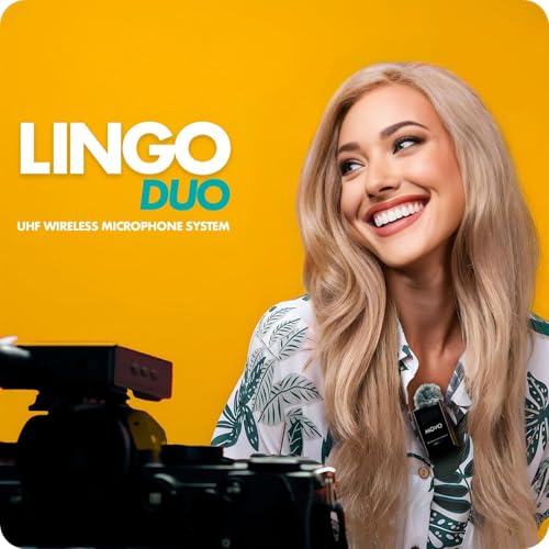 Movo Lingo-Duo 48-Channel UHF Wireless Lavalier Microphone System for Camera - Lav Mic Compatible with Canon, Nikon, and Sony DSLR Cameras - for Filmmaking, Vlogging, Interviews, Content Creation - style: 2 Transmitters
