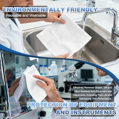 Anti-Static Microfiber cloths 6"x6"(100 Pcs,200GSM) | Lint Free Cloths,Reusable,Special ESD Protection Design is Suitable for Protecting Sensitive Electronic Components and Tools - size: 6"x6" (Pack of 100)
