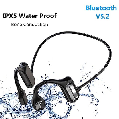 Bone Conduction Headphones - 2024 New Waterproof Bone Conduction Head Phones with Mic, 5.3 Open-Ear Earbuds Sports Headphones Ear Bone Running Music Headphones (Blue) - color: Blue