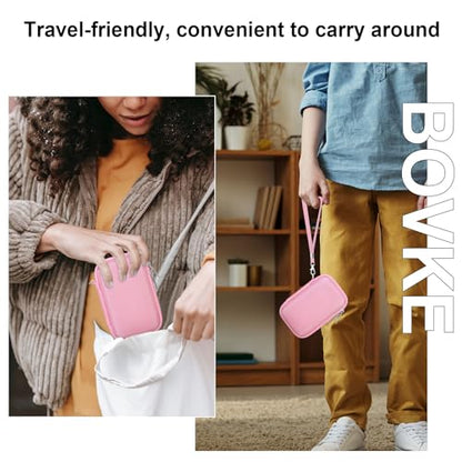 BOVKE Carrying Case Compatible with JBL Go 4 Portable Bluetooth Wireless Speaker, Extra Mesh Pocket for Charging Cables and Accessories, Pink - color: Pink