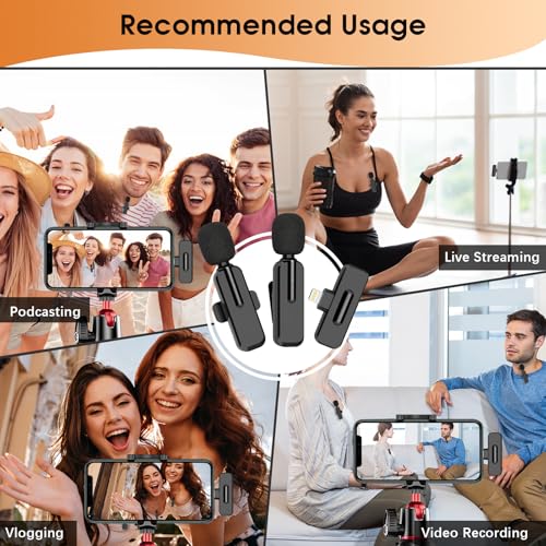 MAYBESTA Wireless Mini Microphone for iPhone iPad - Bluetooth Lavalier Lapel Phone Mic for Audio Video Recording - Content Creator Microphones for YouTube Tiktok Podcast Steaming Vlogging