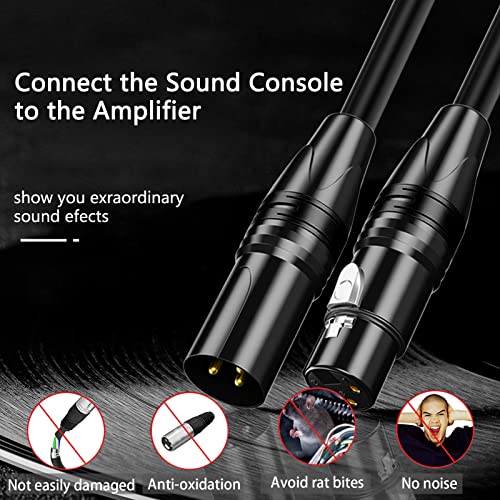 XLR Cables 25ft 6 Pack, Professional X LR to XL R Microphone Cable, Gold-Plated 3-pin XLR Speaker Cable Balanced Mic C able Male to Female, Black - color: Black, size: 25FT