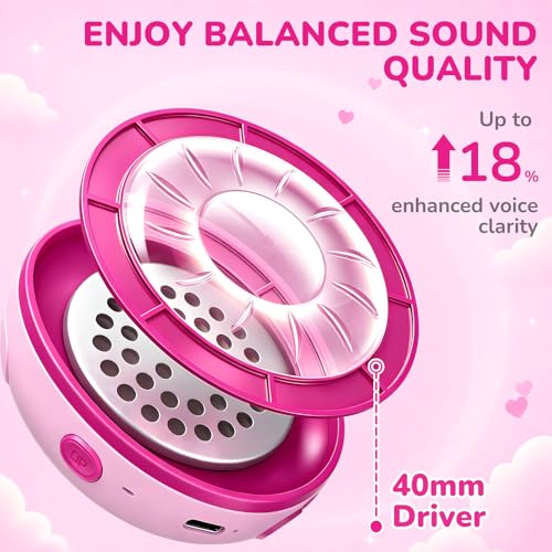 B8 Kids Bluetooth Headphones, Over-Ear Wireless Headphones with Mic, Bluetooth 5.4, 85/94dB Safe Volume Limit, 80H Playtime, USB-C, Foldable Headphones for Kids, School, Travel, Tablet, iPad