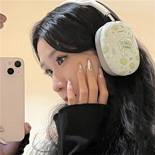 Case Compatible with AirPods Max Headphones, Cute Anime Fruit Soft TPU Anti-Scratch Protective Ear Cup Covers Headphone Cases for Woman Kids Girls - color: Lemon