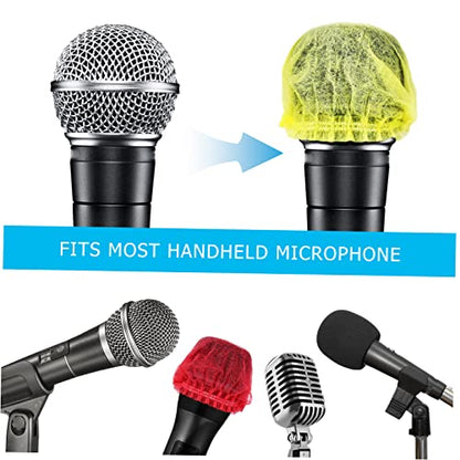 BESPORTBLE 100Pcs Disposable Non Woven Microphone Covers for Ktv Events Odor Windproof Mic Shield Protection Breathable Portable Design for Clean Singing