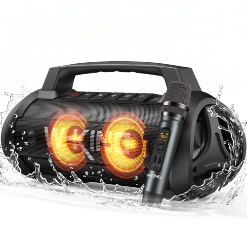 W-KING Portable Bluetooth Speaker with Wireless Microphone, Loud Karaoke - style: D10MIC