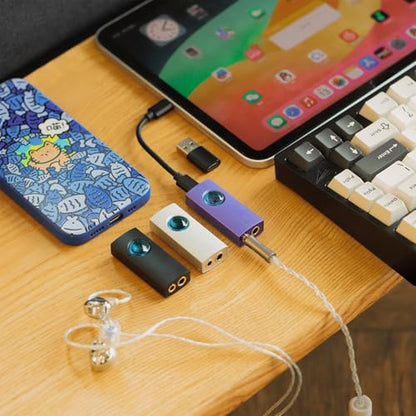 SHANLING UA1 II Portable USB-C DAC & Headphone Amplifier – Dual CS43131 Chips, 4.4mm Balanced Output, DSD512, 0.96" LCD Display, Hi-Res Audio for Smartphones, PC (Silver) - color: Silver