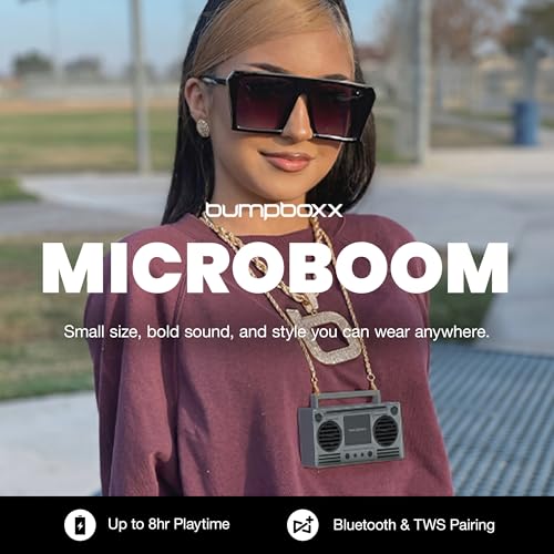 Bumpboxx MicroBoom Wearable Bluetooth Speaker, Black | Wearable MicroBoom Bluetooth speaker in black. - color: Black